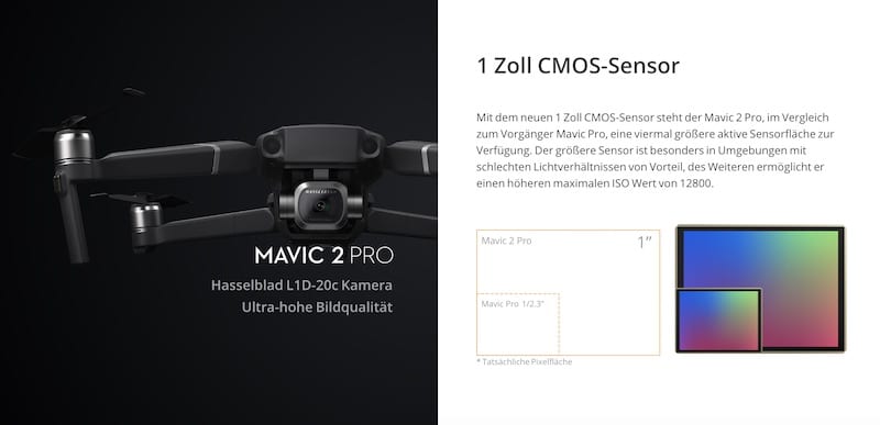 Drohnensensor Vergleich Mavic 2 Pro vs Mavic 2 Zoom