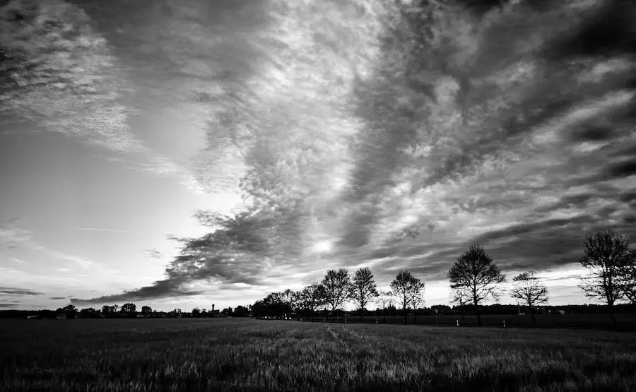 Sommerwolken in Schwarz-Weiß