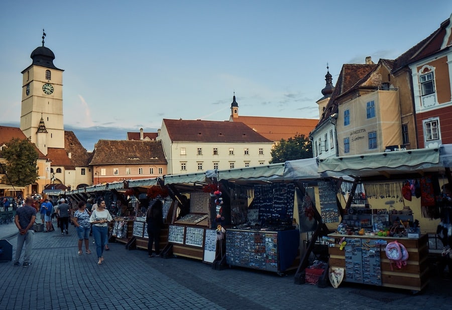 Sibiu Hermannstadt - Markt auf dem Kleinen Ring