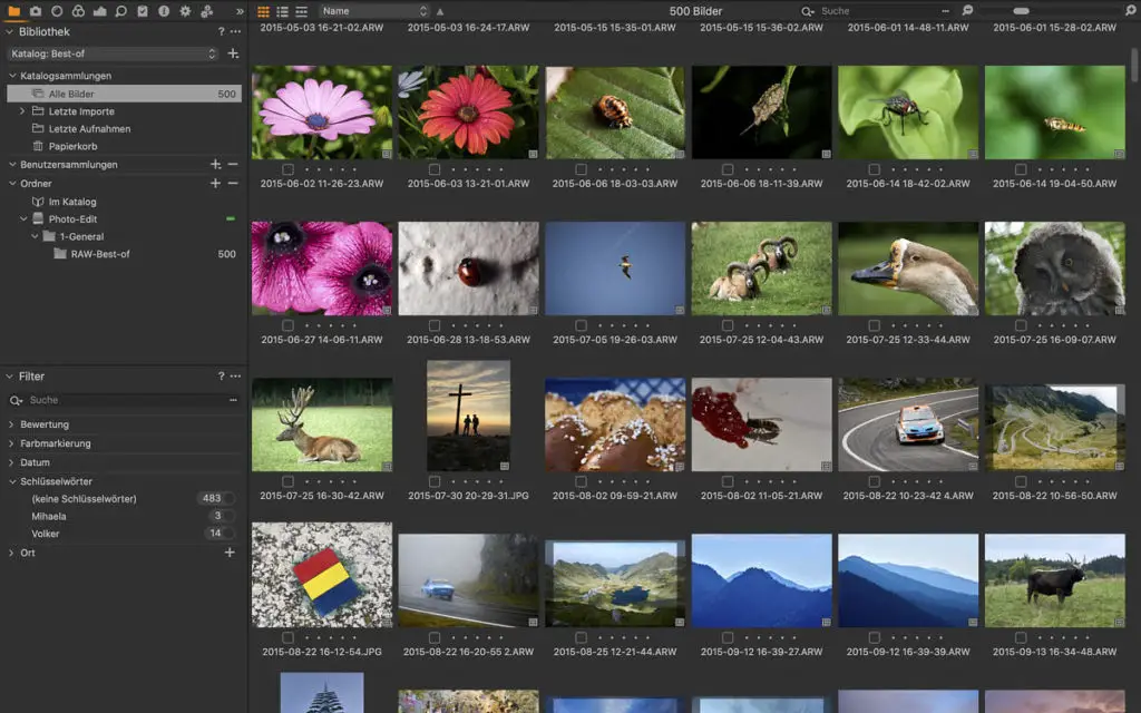 Capture One: Katalog-Übersicht und Bildverwaltung